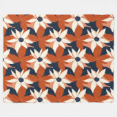 Terracotta witte bloem elegant fleece deken (Voorkant (Horizontaal))