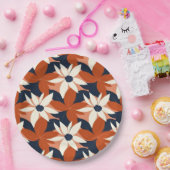 Terracotta witte bloem elegant papieren bordje (Feest)