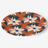 Terracotta witte bloem elegant papieren bordje (Gekanteld)