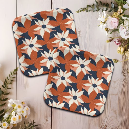 Terracotta witte bloem elegant papieren bordje