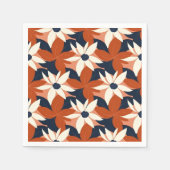 Terracotta witte bloem elegant servet (Voorkant)