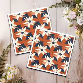 Terracotta witte bloem elegant servet