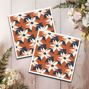 Terracotta witte bloem elegant servet