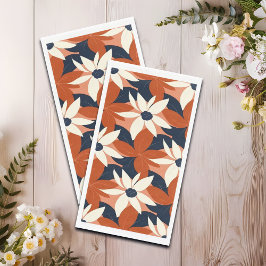 Terracotta witte bloem elegant servet