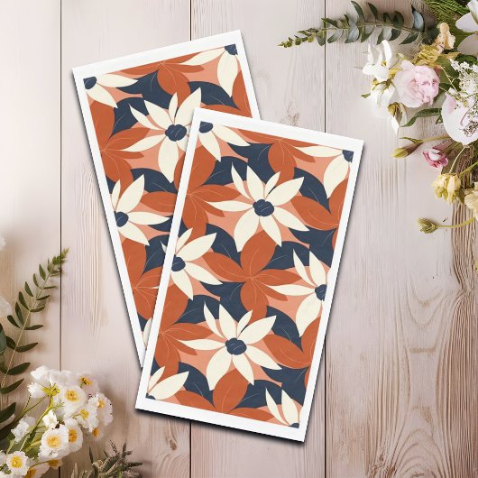 Terracotta witte bloem elegant servet