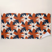 Terracotta witte bloem elegant strandlaken (Voorkant)