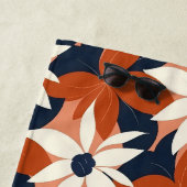 Terracotta witte bloem elegant strandlaken (In situ)