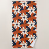 Terracotta witte bloem elegant strandlaken (Voorkant)