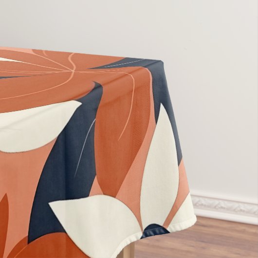 Terracotta witte bloem elegant tafelkleed (Voorbeeld)