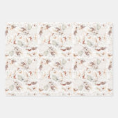 Terracotta Witte Bloemen Botanische Boho Elegant Inpakpapier Vel (Voorkant 2)