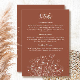 Terracotta Witte Bloemen Detail Behuizing Kaart