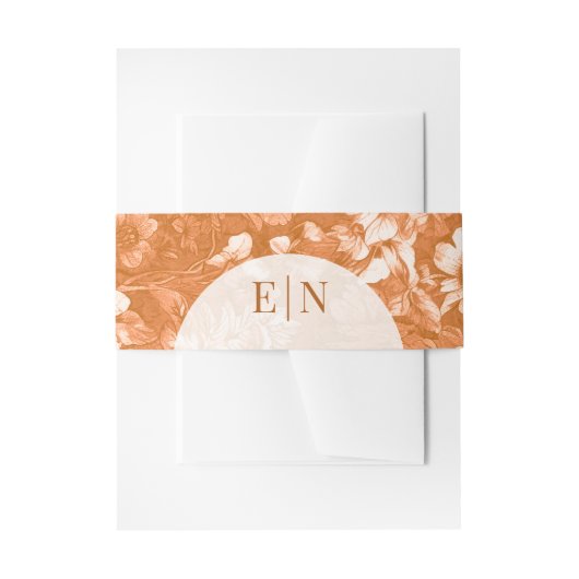 Terracotta Witte Bloemen Huwelijk Uitnodigingen Wikkel (Voorkant Voorbeeld)