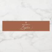 Terracotta Witte Dop Dop Waterfles Etiket (Enkel label)