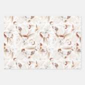 Terracotta Witte en Ivoren Bloemen Boho Botanisch Inpakpapier Vel (Voorkant 3)