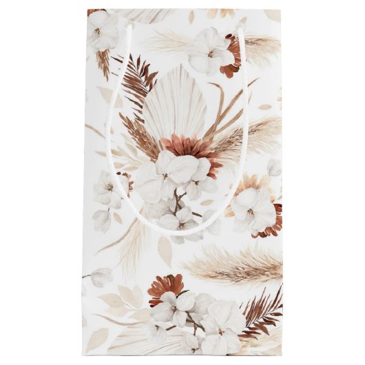 Terracotta Witte en Ivoren Bloemen Boho Botanisch Klein Cadeauzakje (Voorkant)