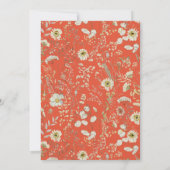 Terracotta Witte Flora Boho Wildflower Huwelijk Kaart (Achterkant)