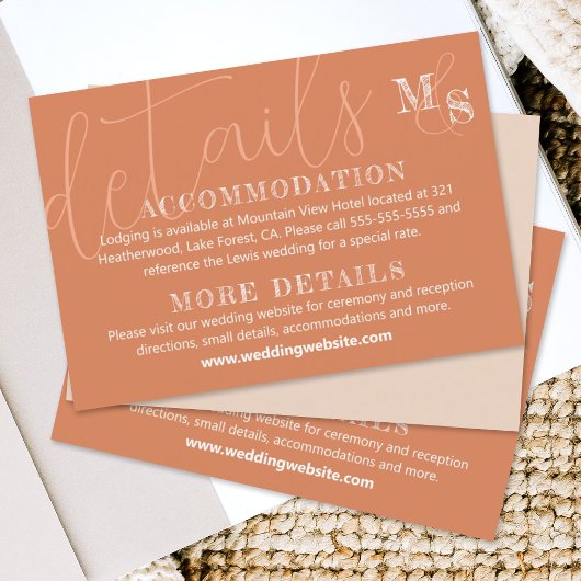 Terracotta Witte Kalligrafie Bruiloft RSVP Kaart