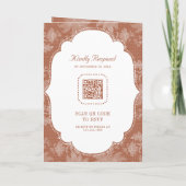 Terracotta Witte Kant Coquette Strik QR Code Bruil (Achterkant)