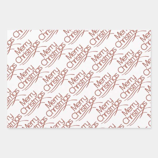 Terracotta, witte kersttypografie en stippen inpakpapier vel (Voorkant 3)