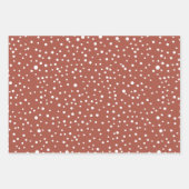 Terracotta, witte kersttypografie en stippen inpakpapier vel (Voorkant 2)