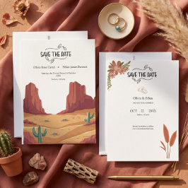 TERRACOTTA WOESTIJN BOHO BRUILOFT SAVE THE DATE