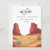 TERRACOTTA WOESTIJN BOHO BRUILOFT SAVE THE DATE (Voorkant)