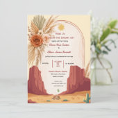 Terracotta Woestijn Boho Virale klassieke bruiloft Kaart (Staand voorkant)