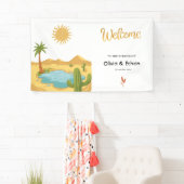 Terracotta Woestijn Boho Virale Stylo klassieke tr Spandoek (Insitu)