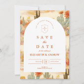 Terracotta Woestijn Romance Bruiloft Save The Date (Voorkant)