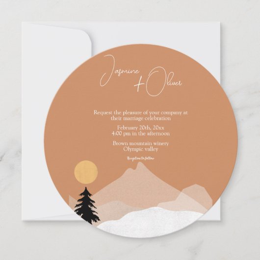 Terracotta woestijn thema bruiloft kaart (Voorkant)