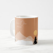 Terracotta woestijn thema bruiloft koffiemok (Voorkant links)