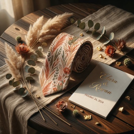 Terracotta Woestijnbloemen Stropdas