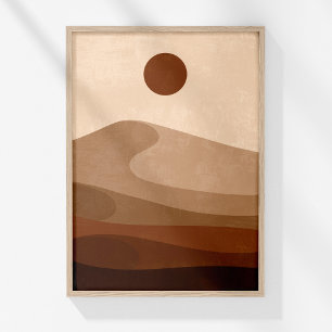 Terracotta woestijnlandschap neutrale boho muurkun poster