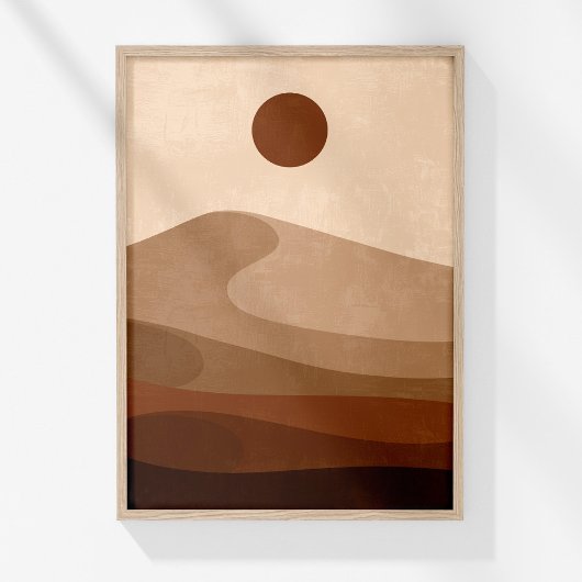 Terracotta woestijnlandschap neutrale boho muurkun poster
