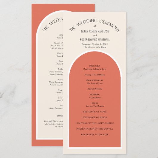 Terracotta woestijntonen Eenvoudige moderne Arch (Voorkant / Achterkant)