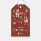 Terracotta Yorkie Kerstmis Cadeaulabel (Voorkant)