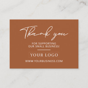 Terracotta Zakelijk Logo Bedankt Productzorg Visitekaartje