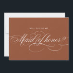 Terracotta zal je mijn bruidsmeisje zijn kaart<br><div class="desc">Een tijdloze en elegante zal je mijn bruidsmeisje uitnodiging met verfijnde kalligrafie script op een klassieke achtergrond,  perfect voor een formele en verfijnde huwelijksviering. Voor maatwerk of extra producten met dit ontwerp,  neem dan gerust contact met mij op.</div>