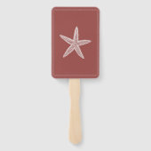 Terracotta zeester bruiloft hand fans handwaaier (Achterkant)