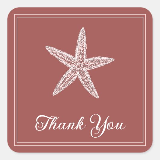 Terracotta zeester Dank u Stickers (Voorkant)