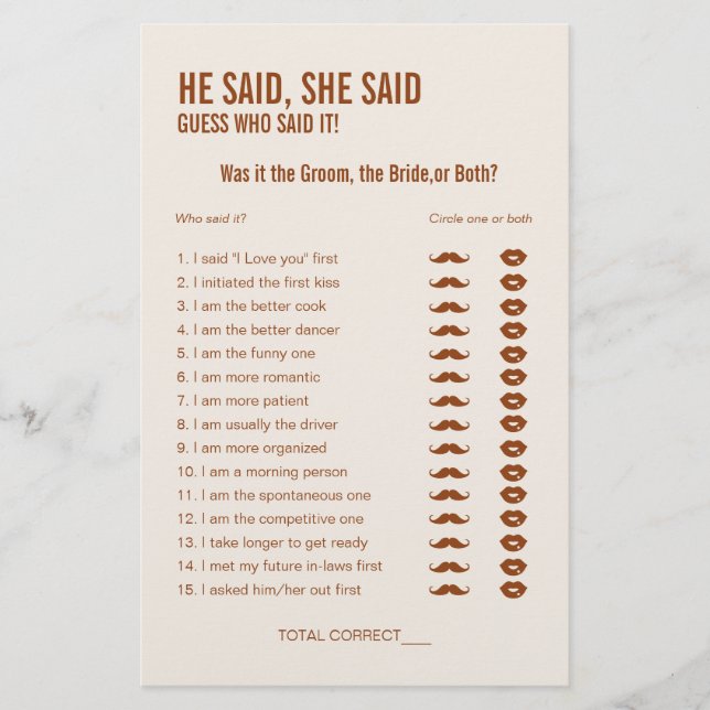 Terracotta zei dat ze Vrijgezellenfeest Game zei (Voorkant)