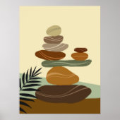 Terracotta Zen Stenen Abstract Boho Wand Kunstprin Poster (Voorkant)