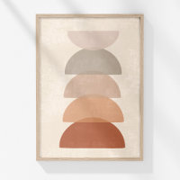 Terracotta Zon Abstract Neutraal Boho Muurkunst