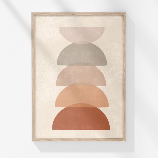 Terracotta Zon Abstract Neutraal Boho Muurkunst Poster