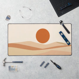 Terracotta Zon Boho Abstract Landschap Mid-Century Bureaumat