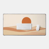 Terracotta Zon Boho Abstract Landschap Mid-Century Bureaumat (Keyboard & Muis)
