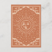 Terracotta zon en maan tarot bruiloft receptie informatiekaartje (Achterkant)