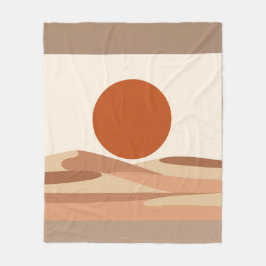 Terracotta Zon Minimalistische Boho Abstract Lands Fleece Deken