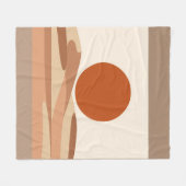 Terracotta Zon Minimalistische Boho Abstract Lands Fleece Deken (Voorkant (Horizontaal))
