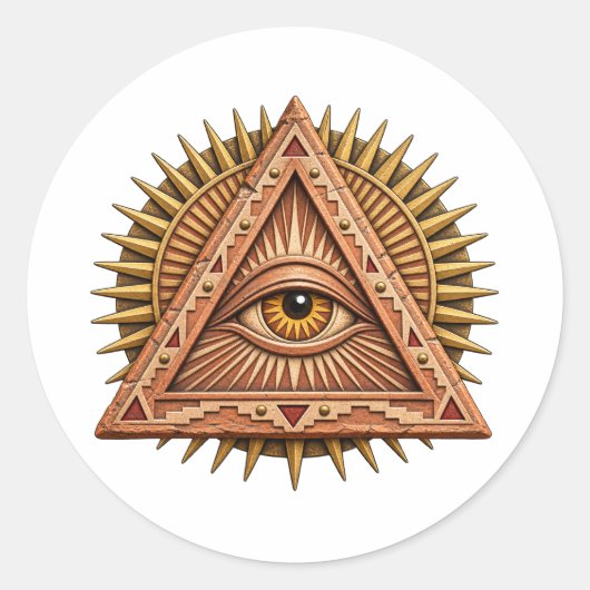 Terracotta Zon Oog Sticker (Voorkant)